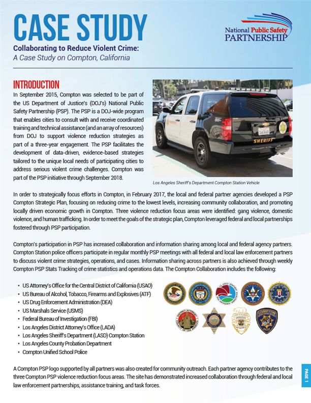 PSP Case Study Collaborating to Reduce Violent Crime in Compton